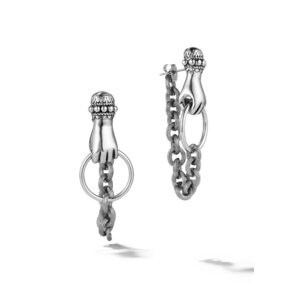 Grab Your Eye Chain Loop Drop Earring (Silver)