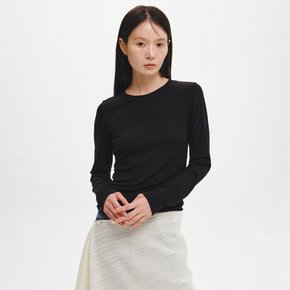 WOMAN 라운드넥 긴팔 티셔츠 [BLACK] / GF3LTS504