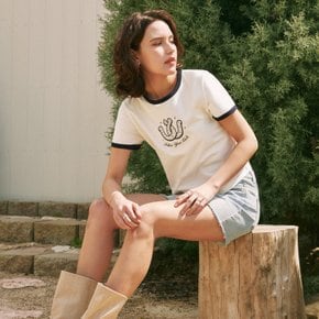 [2컬러] 더블럭 링거 반팔 티셔츠