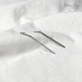 실버925 슬림 큐빅이어링 은침 패션 드롭롱귀걸이 골드이어링