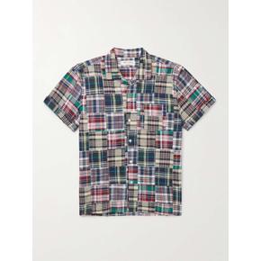 [해외배송] 244-MS035-3228 CONVERTIBLECOLLAR 패치워크 체크 COTTONMADRAS 셔츠 B0081176177