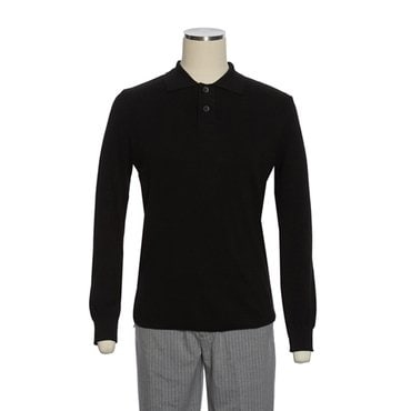 레노마 S/S 프리미엄 면 니트 카라 PK 블랙티셔츠 ROEMKT11A