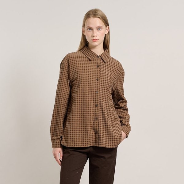 [여주점] 올앤선드리 체크 코듀로이 뒤밴딩 블라우스 A5W9B407