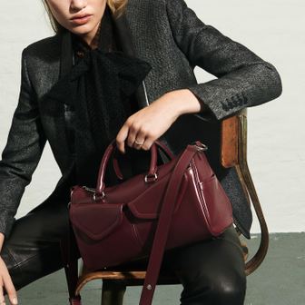 분크 Occam Doux DoublePocket Tote(오캄 두 더블포켓 토트 미듐)Evening Burgundy_VQB4-1TO736-1WIXX