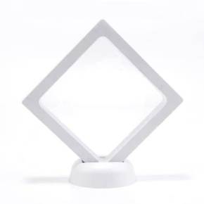 흰색 18X18cm 양면 기념콘 전시대 입체액자 프레임 투명 공중부양 플로팅 진열대 장식