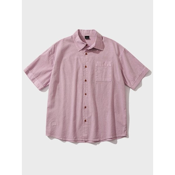 쿨 썸머 스트라이프 피그먼트 반팔셔츠 핑크 MJSS7787