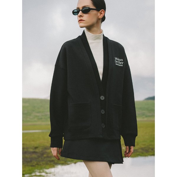 Sweat combi cardigan (Black)