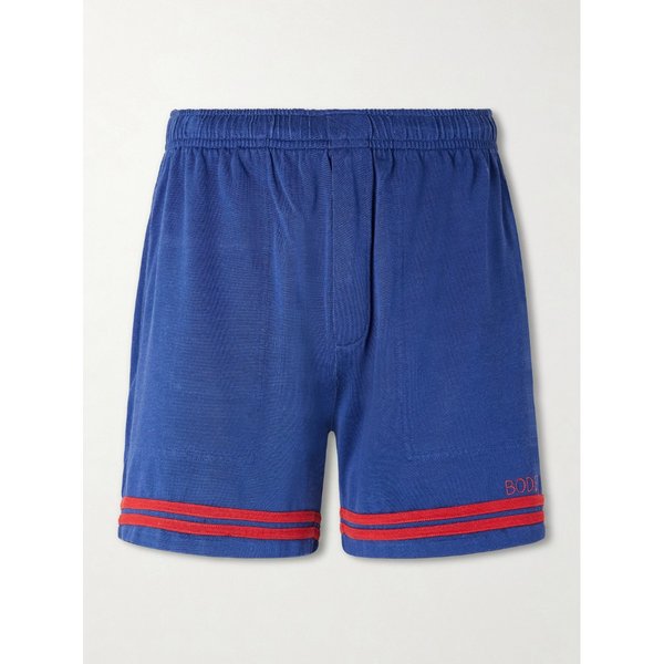 보디 레이크우드 스트레이트 레그 로고 자수 스트라이프 저지 쇼츠 46376663162957882