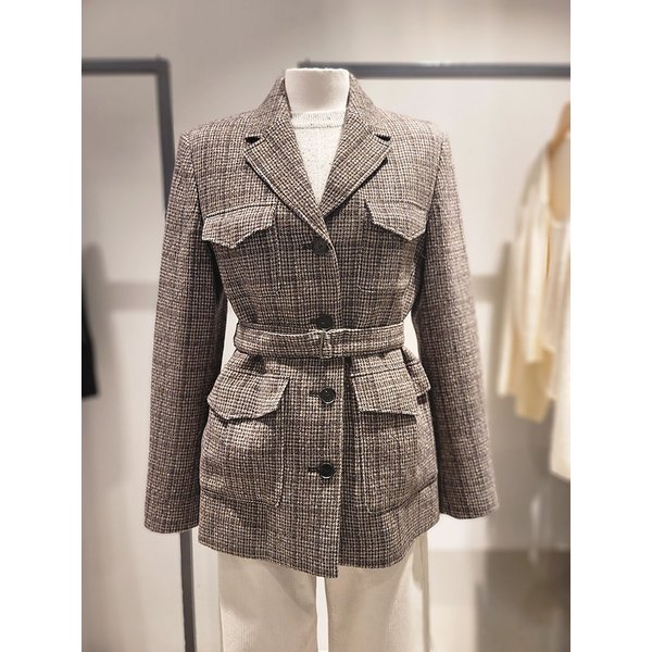 [여주점] 그라핀 체크 아웃포켓 벨티드 자켓(SAJK42461)