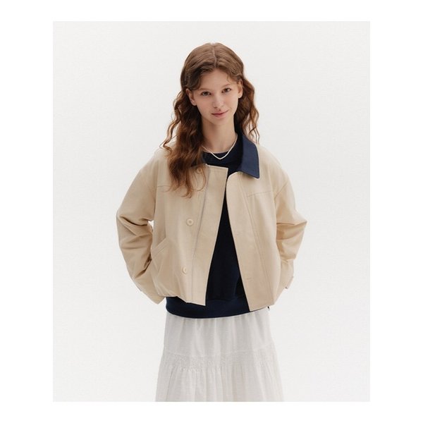 코튼 카라 배색 자켓 (TMMAB2103)