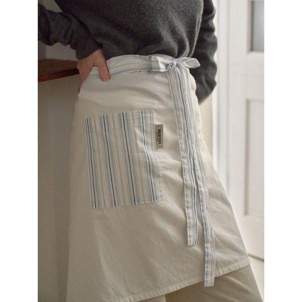 스트라이프 60수 순면 스트링 반앞치마 2컬러