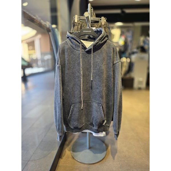 [시흥점] 남여공용 기모 피그먼트 워싱  세미오버핏 후드(블랙) /JGZZ30A18BK