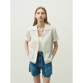 Leaf natural collar blouse - ivory