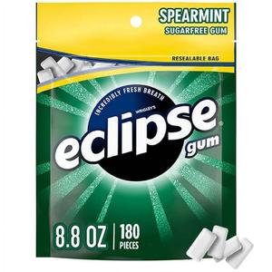  미국직구 Eclipse 이클립스 무설탕 껌 스피어민트맛 리필백 180피스