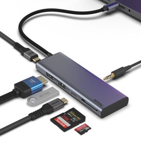 USB C타입 7in1 4K 60hz Gen2 10Gbps 멀티 허브