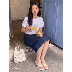 썸머 레몬 반팔 티셔츠 / 화이트