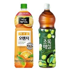 [한번에먹자] 미닛메이드 에센셜 오렌지 1.5L 3페트 + 초록매실 1.5L 3