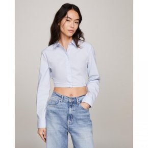 4649150 Tommy Hilfiger Crop Open Back Shirt - Breezy Blue