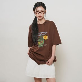 UNISEX 피클 그래픽 반팔 티셔츠 [DARK BRWON] / GF2UTS014-WOMAN