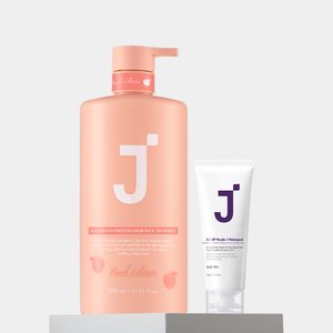 제이숲 실크 케라틴 단백질 헤어팩 트리트먼트 피치 에디션 1000ml (퍼플제이 워터팩 50g 1개 기획구성)