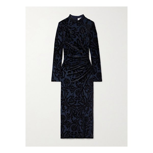 알리아 데보레 벨벳 미디 드레스 네이비 1647597350558199