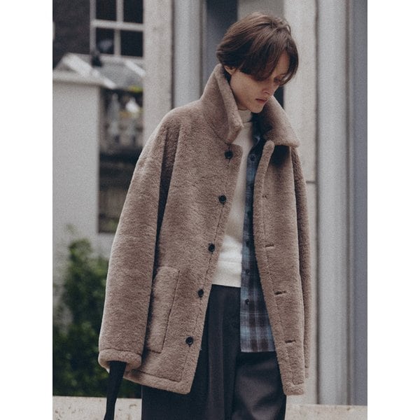 스웨이드 하프 무스탕_KHAKI