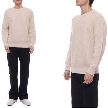 브루넬로쿠치넬리 24SS 남성 잉글리시 리브 크루넥 니트 (M2W706000 C9710 24S)