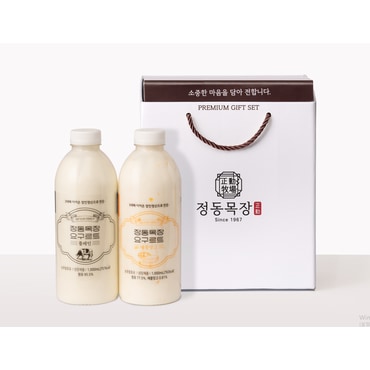 정성 요구르트 플레인1000ml 1개 * 애플망고1000ml 1개 정동목장 선물세트3호