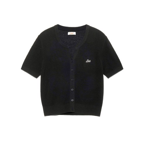 LEE 우먼 브이넥 가디건 블랙 LE2502CD63BK