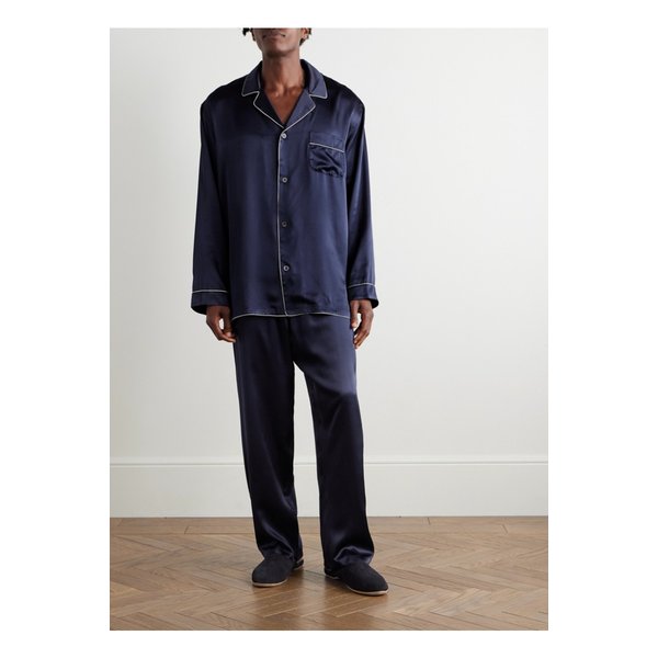 짐멀리 실크 새틴 파자마 세트 블루 46376663162965007