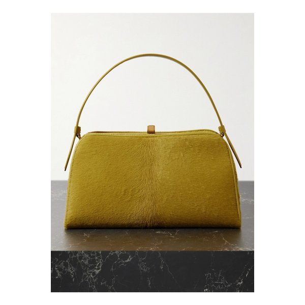 케이트 케이트 가죽 트리밍 카프 헤어 토트 옐로 46376663162888148