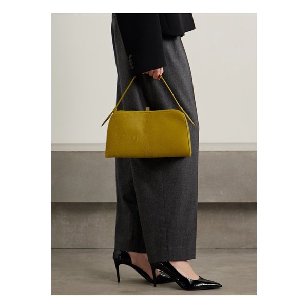 케이트 케이트 가죽 트리밍 카프 헤어 토트 옐로 46376663162888148