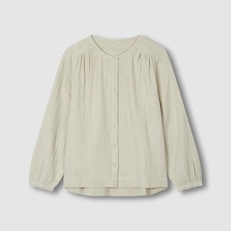 JAJU 여 이중지 셔링 파자마 셔츠 J2054010170AW