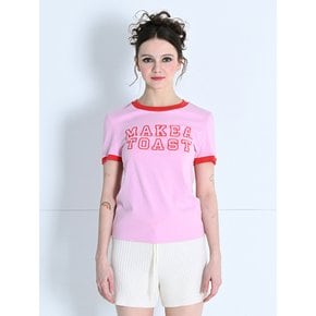 LINE COLOR SLIM POINT T-SHIRT PINK MBCSTO021PK