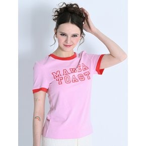 LINE COLOR SLIM POINT T-SHIRT PINK MBCSTO021PK