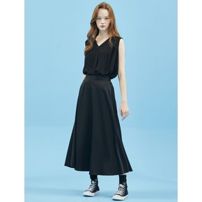 Satin Banding Skirt Black