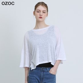 [오조크(OZOC)] 루즈핏 린넨혼방 티셔츠 (택가격: 29000원)