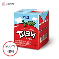 피크닉 사과 200ML 48팩 아이들 간식 사무실 음료