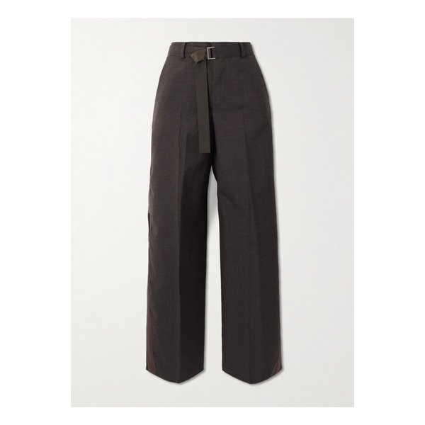 벨트 페이즐리 프린트 셸 트리밍 울 와이드 팬츠 브라운 46376663162908257