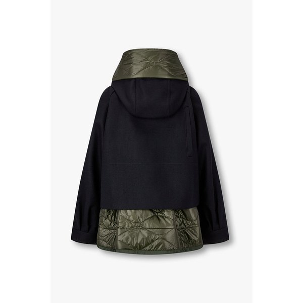 여성 퀼팅 레이어드 울 멜턴 블루종 6415301128000