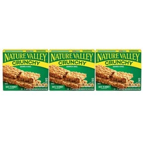 [해외직구]네이처밸리 크런치 오트허니 그래놀라바 42g 12입 3팩/ Nature Valley Crunchy Oats`n Honey 8.94oz