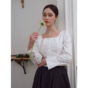 Clara square puff blouse [Off white]