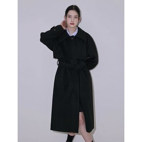 Wool Rich Trenchcoat [Black]