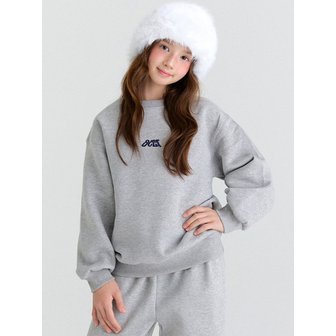 오실롯주니어 E05 기모 미니로고 맨투맨  (그레이)