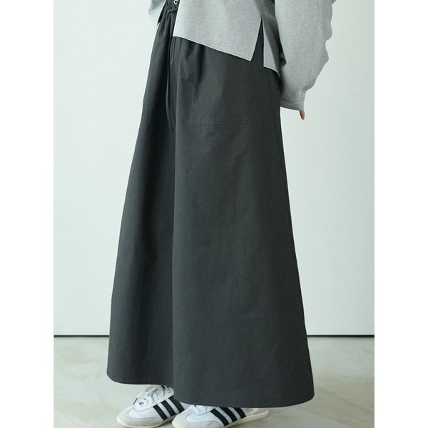 [리퍼브]Flow Maxi Skirt_Charcoal