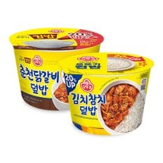 맛있는 오뚜기 컵밥 춘천닭갈비덮밥 310g x 6개 + 김치참치덮밥 310g x 6개