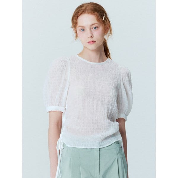 Crinkle string blouse_White