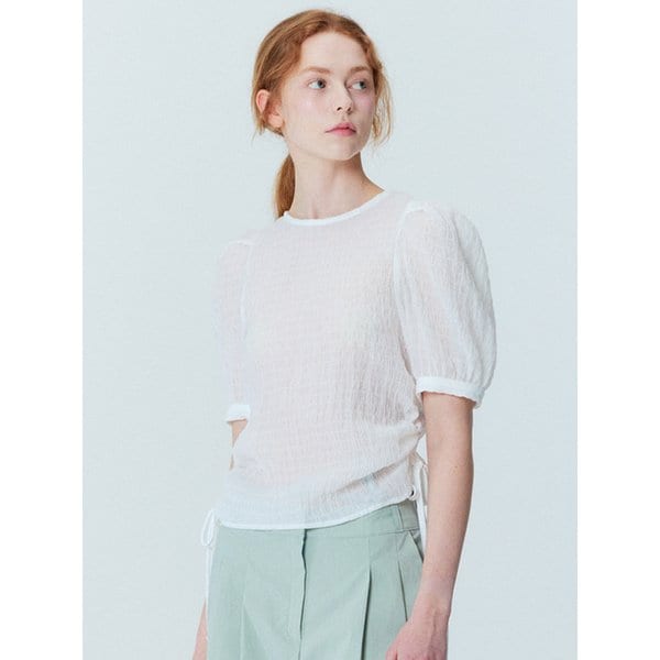 Crinkle string blouse_White