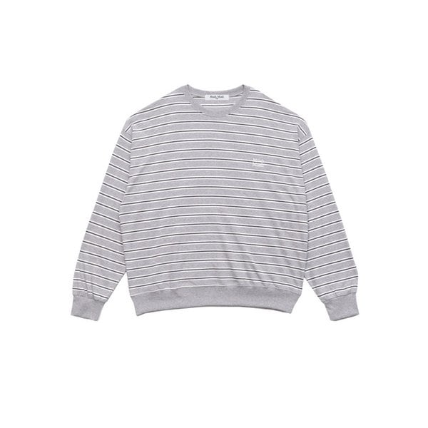 스트라이프 포인트 자수 맨투맨 티셔츠[3color]