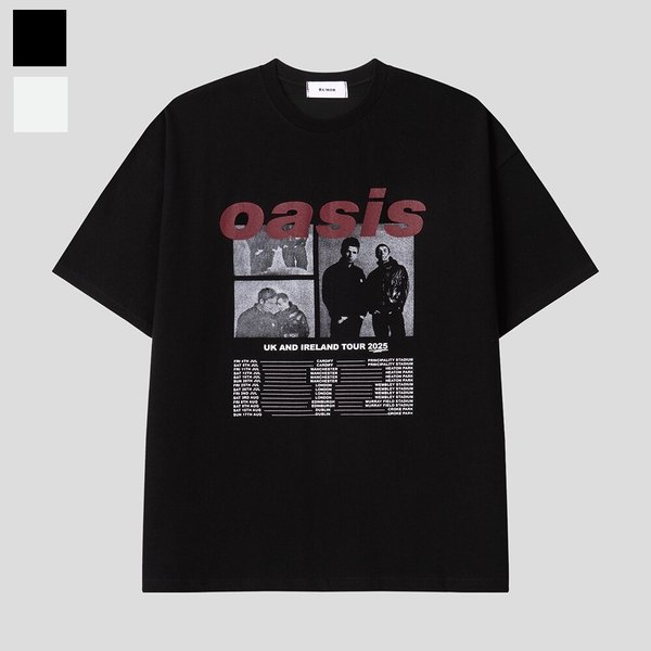 남자 오아시스 고밀도 코튼 반팔 티셔츠 RM-TSH-Q102-블랙